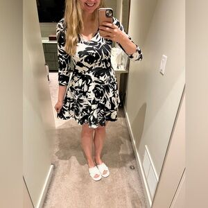 Abercrombie & Fitch Black and White Fit and Flare Cocktail Dress